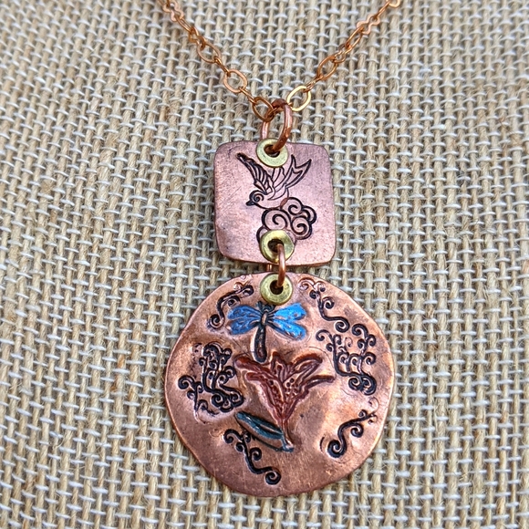 Stonewear Designs Jewelry - SOLD ETSY- Lilly Garden Copper Artisan Pendant